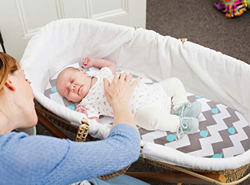 cosmoplus Bassinet Sheet Set -2 Pack Stretch Fitted Cradle Fitted Sheets for Bassinet Pads/Mattress, for Boys Girls,Unisex,Ultra Soft,Whale/Cloud - Thumbnail 4