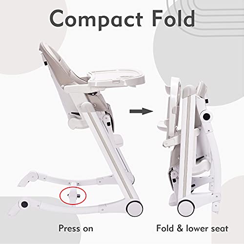 Fold 4 in 1 Convertible High Chair Converts to Baby Bouncer,Rocking