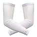 bucwild 1 Pair Sports Arm Cooling Sun Protection Compression Arm Sleeves - Youth & Adult Sizes - Baseball Basketball Golf Tennis Running (White, Small/Med (Adult)