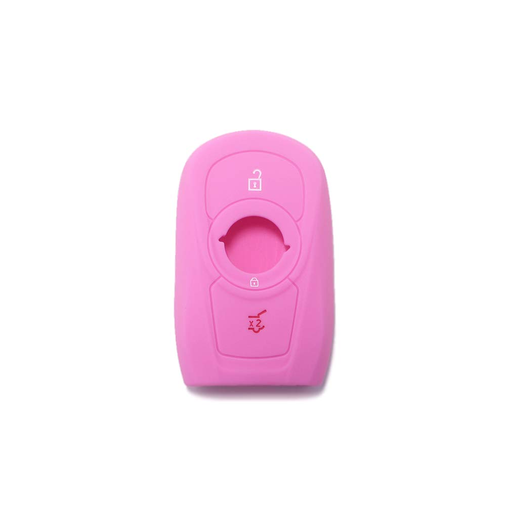 [Keychain] Silicone Key Cover Shell for Opel Car Remote Control 3 Keys (see compatibility in photos) Adam Mokka Antara Astra Cascada Corsa Insignia Karl Meriva Zafira (PINK)