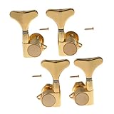 Kmise A1641 1 Set of 2R2L Guitar Bass Tuner Machine Heads Tuning Pegs, Gold