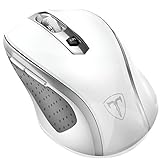 VicTsing MM057 2.4G Wireless Portable Mobile Mouse Optical Mice with USB Receiver, 5 Adjustable DPI Levels, 6 Buttons for Notebook, PC, Laptop, Computer - White