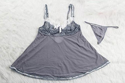 BellaFox-Plus-Size-Babydoll-Lace-Dress-Sexy-Backless-Lingerie-Nightie-G-String