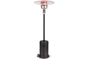 UPHA 46000 BTU Outdoor Patio Heater with Portable Wheels, Black Propane Heater with ETL Certification, Commercial & Residential 89-inch Floor Standing