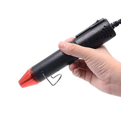 mofa Embossing Heat Gun,Hot Air Gun Tools Shrink Gun with Stand For DIY Embossing And Drying Paint Multi-Purpose Electric Heating Nozzle 130W With Heat Shrink Film,Colorful Pencil For Free(Black,Red) - Thumbnail 3
