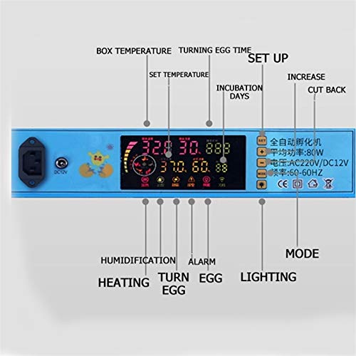 CHICTI Inkubator Vollautomatisch Brutmaschine Auto Flip Eierbrutkasten Mit Effizienter LED Beleuchtung Für Hühnergans… – Bild 4