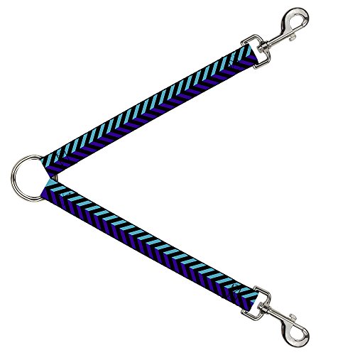 Buckle-Down Dog Leash Splitter Chevron3 Split Turquoise Purple Black 1 Foot Lon…