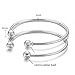 BENECREAT 16PCS/Set Ball Closure Adjustable Wire Blank Bracelet Expandable Bangle for DIY Jewelry Making, 2.4 Inches - Silver