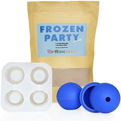 Frozen Party Bag By Top Home Deals- Ice Cube Tray Mold, Create Your Own Shot Glasses + Ice Spheres- Excellent Ice Cooler For Making Ice Cubes With Water, Fresh Juice, Soft Drinks- Ideal Party Gadget