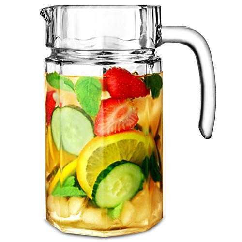 City Panelled Glass Jug 52.4 fl oz / 1.55ltr - Glass Pitcher, Glass Cocktail Jug - Great For Juice, Water or Pimms!