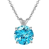 NaNa Chic Jewelry Women Swarovski Elements Round December Birthstone Cubic Zircon White Gold Plated Necklace 18