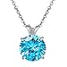 NaNa Chic Jewelry Women Swarovski Elements Round December Birthstone Cubic Zircon White Gold Plated Necklace 18