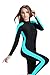 One - piece Rash Guard UV Sun Protective Swimsuit for Women Blue, Long Leg Cover - Blue, S for Height 61 inch - 64 inch