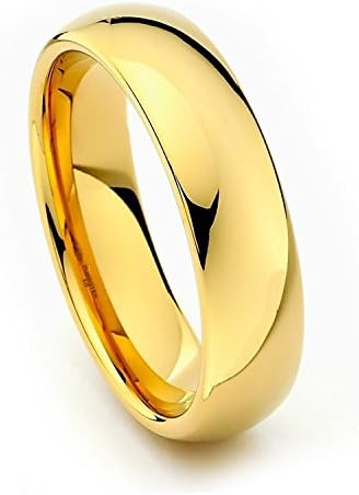 6MM Dome Band Tungsten Wedding Ring (Gold) - 6