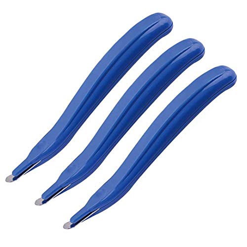 3 PCS Professional Magnetic Staple Remover Puller Rubberized Staples Remover Staple Removal Tool for School Office Home (Blue)
