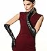 WARMEN ladies Opera Long Genuine Soft Nappa Leather Gloves Black (7.5, Black (Touchscreen Function))