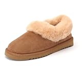 Sheep Touch Women's Balm Twin-Faced Sheepskin Closed-Back Slippers Chestnut