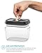 [15-Piece Set] Zeppoli Air-Tight Food Storage Container Set - Durable Plastic - BPA Free - Clear Plastic with Black Lids (2.0 qt/2.3 liters) (1.5 qt./1.7 liters) (0.9qt/1.0 liter) (0.35qt/0.38 liter)