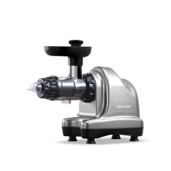 BioChef-BCAX-Axis-Slow-Juicer-Stainless-Steel-150-W BioChef Axis Cold Press Juicer/Horizontal Masticating Slow Juicer (Wide Mouth) with 20 Year Warranty for Wheat Grass…