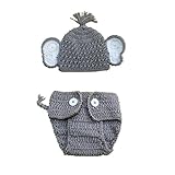 WuyiMC Clearance 2pcs Newborn Cute Stretchy Knit Photo Baby Hat+Shorts Costume Photography Props (B)