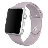 Been5le 38MM Soft Silicone Replacement Band for Apple Watch Series 3, Series 2, Series 1, Sport , Edition, S/M Size ( Light Purple )