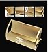 Chirs-Wang Lightweight Q Shape Aluminium Alloy Business Name Card Holder/Organizer/Container/Display for Desktop Collection - Free Laser Engraving Customized Logo - Best Gift Idea(Gold)
