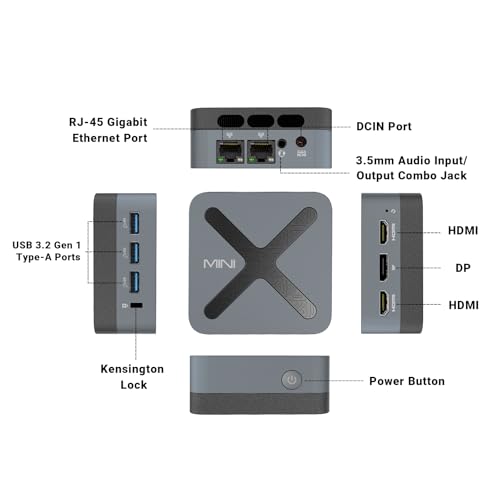 MINIX Z97 Mini PC, Intel Alder Lake N97 (up to 3.60GHz) 12GB LPDDR5X 512GB NVMe SSD Dual LAN Mini Desktop Computers, 4K Triply Display/2x HDMI/DP, Small PC Desktop for Business Home Office
