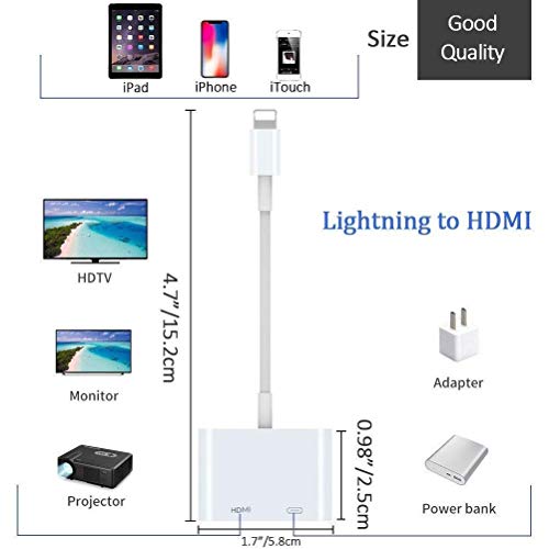 image for Hutou (Apple MFi Certified) Lightning to HDMI, 1080P Lightning Digital