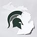 Collegiate NCAA Car Decal Made from Premium Weatherproof Vinyl (Michigan State Spartans - State of MI)