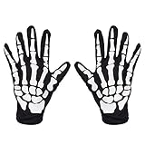LEADTEAM Skeleton Gloves Cosplay Mummy Ghost Reaper Halloween Costume Cosplay Accessories Full Finger Unisex