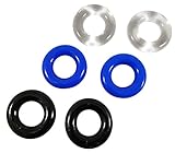 Penile Cock Ring Silicone Male Erection Enhancement Stay Hard Set of 6 Cockrings Discreet Packaging