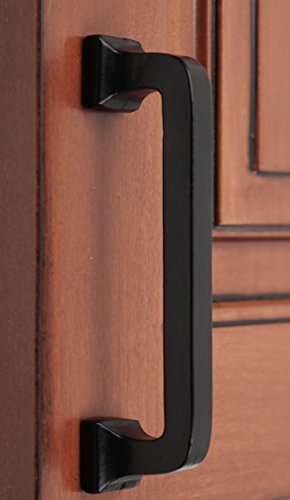 Iron Valley - 4" C2C Square Contemporary Cabinet Handle Pull - Black - Solid Cast Iron (10 Pack) - Thumbnail 2