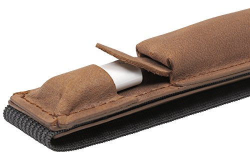 StilGut Pencil Holder, Genuine Leather Sleeve with Charging Slot (for Lightning Adapter) for Apple Pencil, compatible with Apple iPad Pro 12.9 " Cases, Cognac Vintage