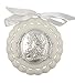 Moulded Acrylic White Crib Medal with Guardian Angel for Baby Nursery Decor, 3 1/2 Inch