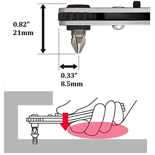 ANEX Ultra Low Profile Offset Ratcheting Screwdriver and Hex Wrench 90