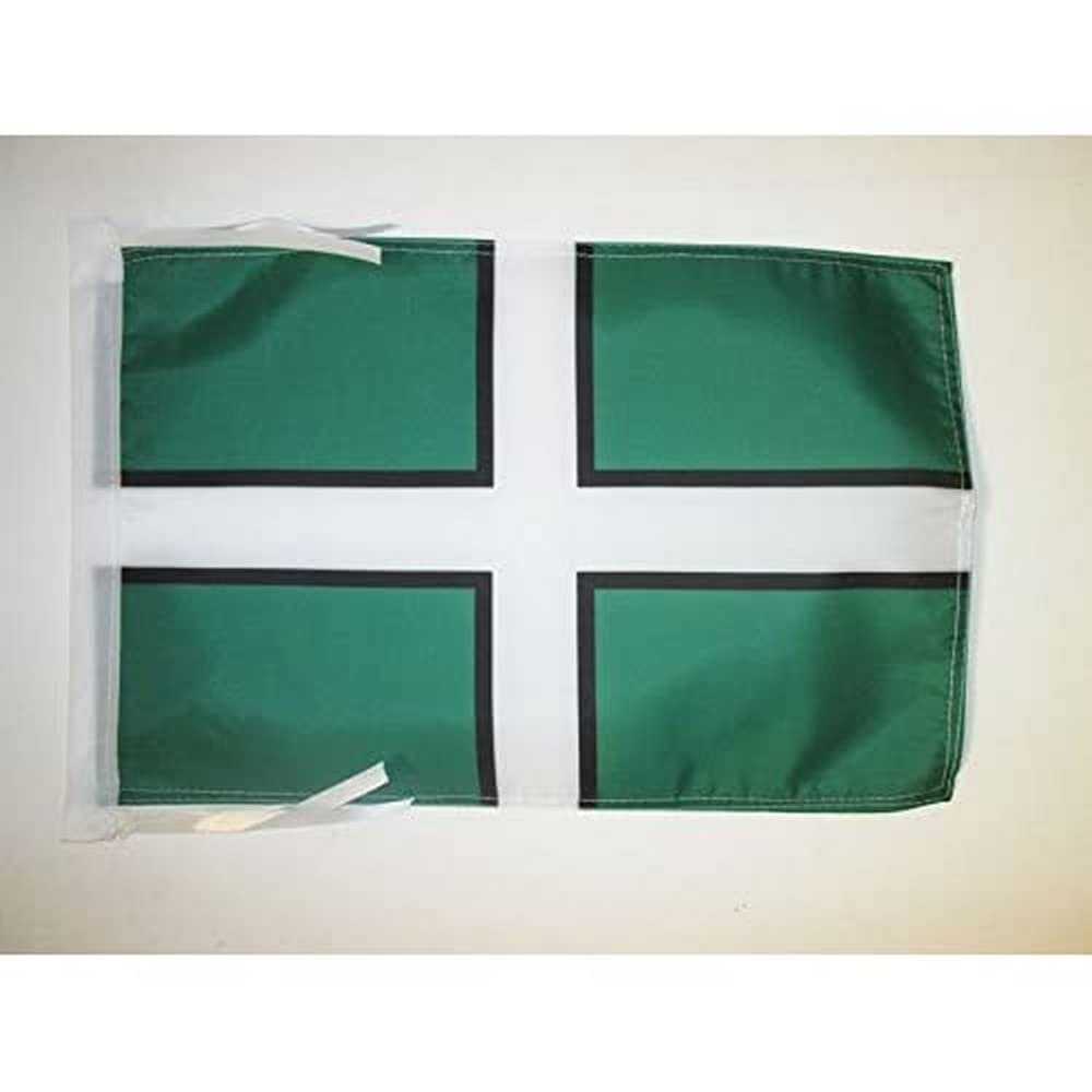 AZ FLAG - Devon county Flag - 18'' x 12'' - 100% Polyester County of Devon - England Small Banner with Two Cords - Fade Resistant - Vivid Colors - 18x12 in - 45x30 Cm