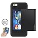 iPhone 6/6S Card Holder Case, Holds Up to 2 Cards, TORUBIA Wallet Case Slim Fit Armor Air Cushion Technology Dual Layer Heavy Duty Shockproof Bumper Protective Cover for iPhone 6 6S 4.7 inch - Black