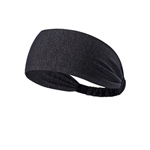 Frcolor Elastic Wicking Non Slip Sports Headband Lightweight Multi Style Bandana Hairband Headscarf for Sport Yoga Running Travel Fitness Men Women (Dull Grey)