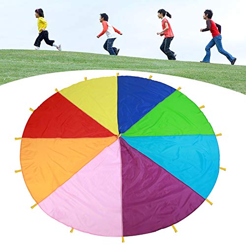 image for Fdit Play Parachute 16/24 Handles Rainbow Play Parachut Outdoor Teamwo