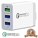 3Port QC3.0 USB Fast Wall Charger, 30W Travel Wall Fast Charger Adapter  QC2.0 Quick Charging Block Plug for iPhoneXs/X/8/7 SamsungS9S8/S7,Note8/7,LG,iPd,Nexus,&More primary