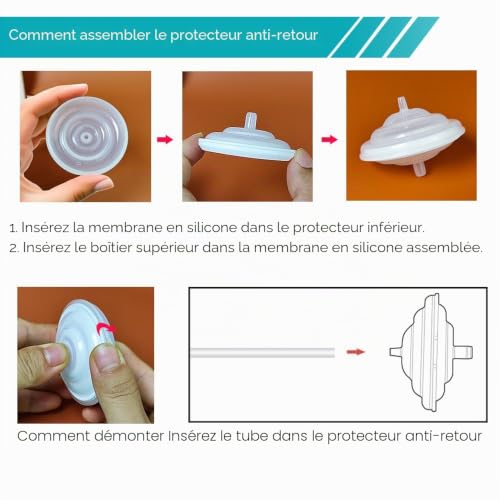 PumpMom-us Spectra Breast Pump Parts Replacement Duckbill Valves, Tubes & Backflow Protection Membrane for Spectra S1 S2 9 Plus Breast Pump