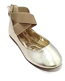 BellaMarie Girl Kids Dress Ballet Ankle Strap Flats Slip On Shoes