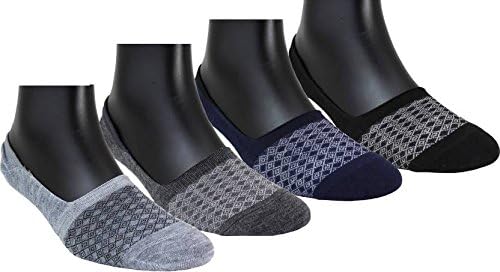 Clastik Men's Loafer Socks No Show Socks with Silicon Support (Pack Of 4) (Multi-Coloured)