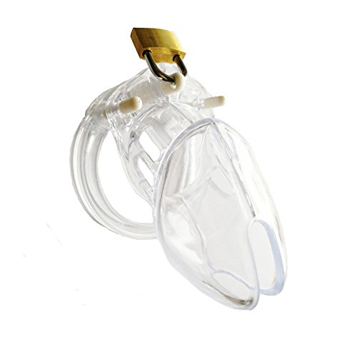 Sunny Rain CB6000S-Shorter Male Chastity Cage Device Cock Cage,Transparent White