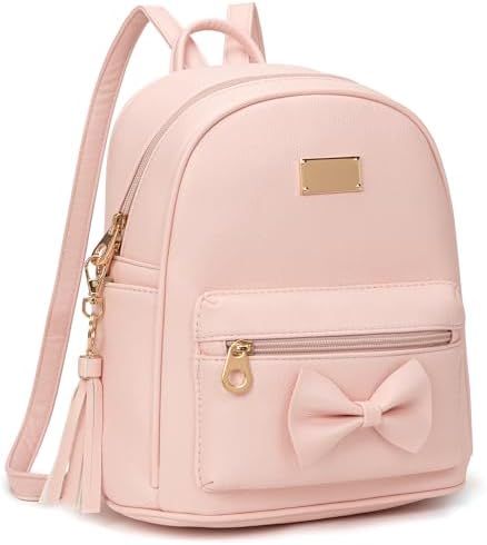 Pink Mini Backpack Leather Girls Women Adjustable Straps Travel School Amazon.com: Etercycle Mini Backpack Purse for women, Small  main image 2