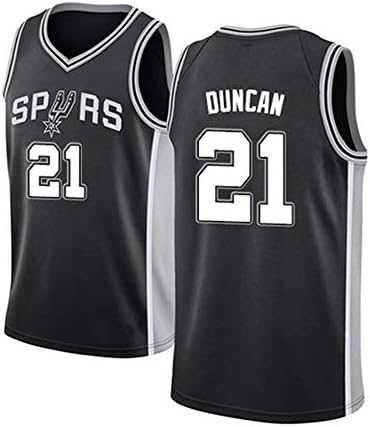 Men’s Jersey - NBA Spurs 21# Duncan Embroidered Mesh Basketball Swingman Jersey