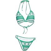 iSHOWcos Anime Cosplay Costume Sexy Green Swimsuit Bikini Two-Piece Set Swimwear Women Bathing Suit
