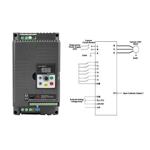 Variable Frequency Drive Single-Phase VFD Speed Controller for 3-Phase 5.5kW AC Motor