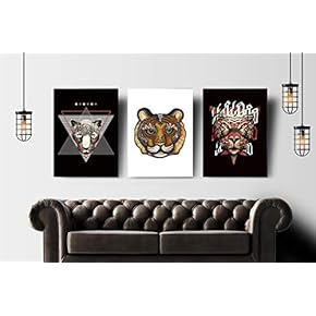 3 Panel Wild Beast Painting Wall Decor for...
