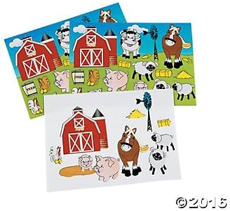 2 Dozen 24 Make A Farm Animal Sticker Sheets Barn Scenes Cow